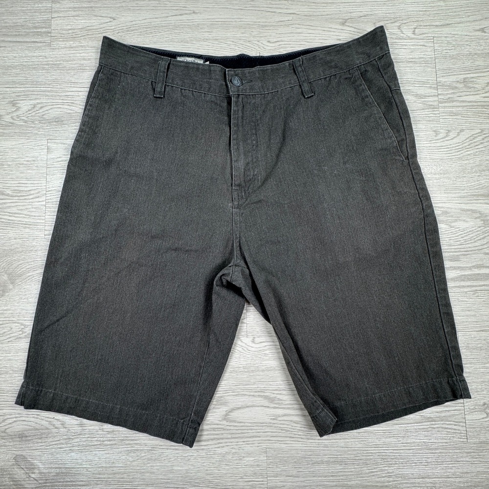 Volcom Men's Shorts Vmonty‎ Chino Charcoal Grey Size 33 Skate Casual